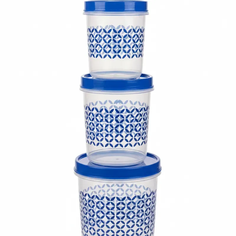 Set de pozuelos plásticos redondos 3pcs