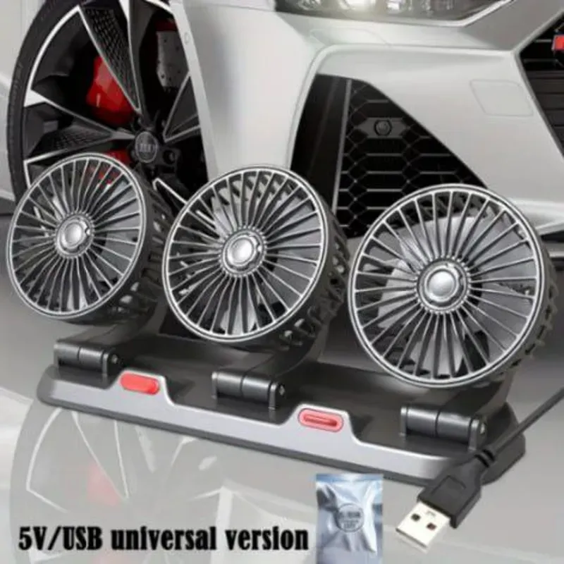 Ventilador USB para Auto de Tres Cabezas $45 usd