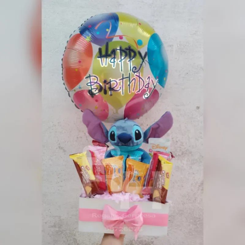 Caja de cartulina con peluche