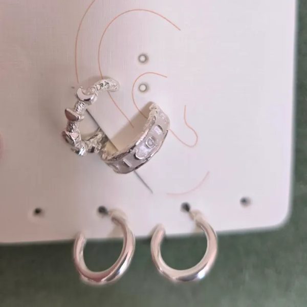 Set X2 Earcuff Fases Luna con candongas
