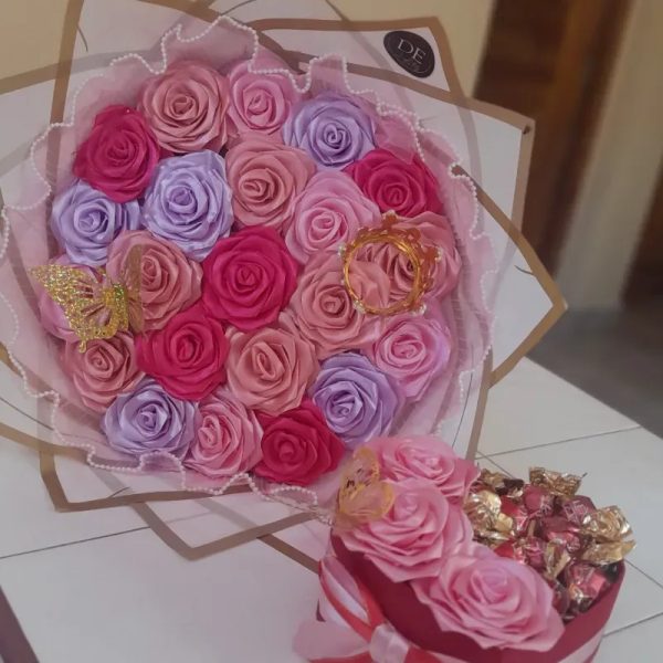 Ramo primavera premium con caja de bombones