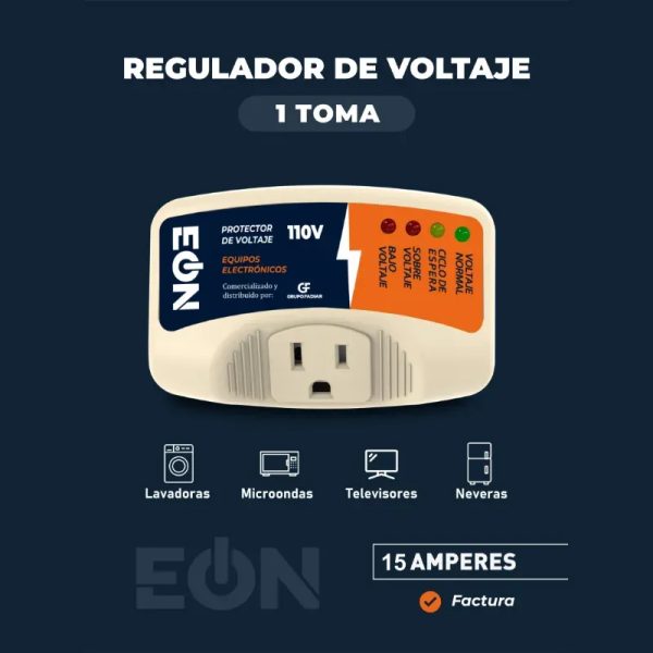 PROTECTOR DE VOLTAJE 110V 15A EÓN 1 TOMA (FAD)