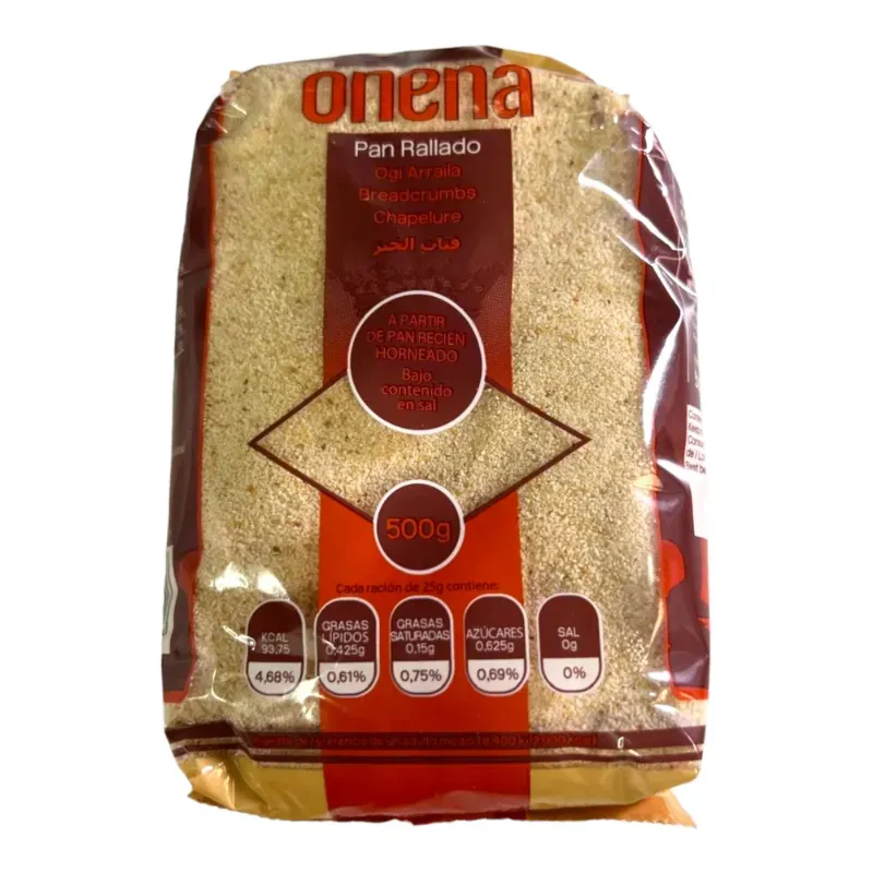 1201025 - PAN RALLADO BOLSA 500 GR ONENA - U/M: U