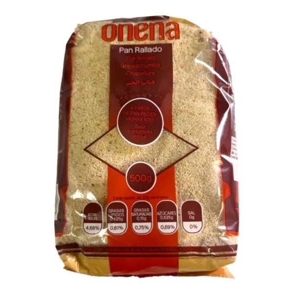 1201025 - PAN RALLADO BOLSA 500 GR ONENA - U/M: U