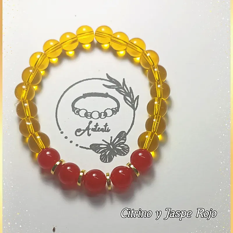 Pulsera armonizada energeticamente con citrino y jazpe rojo