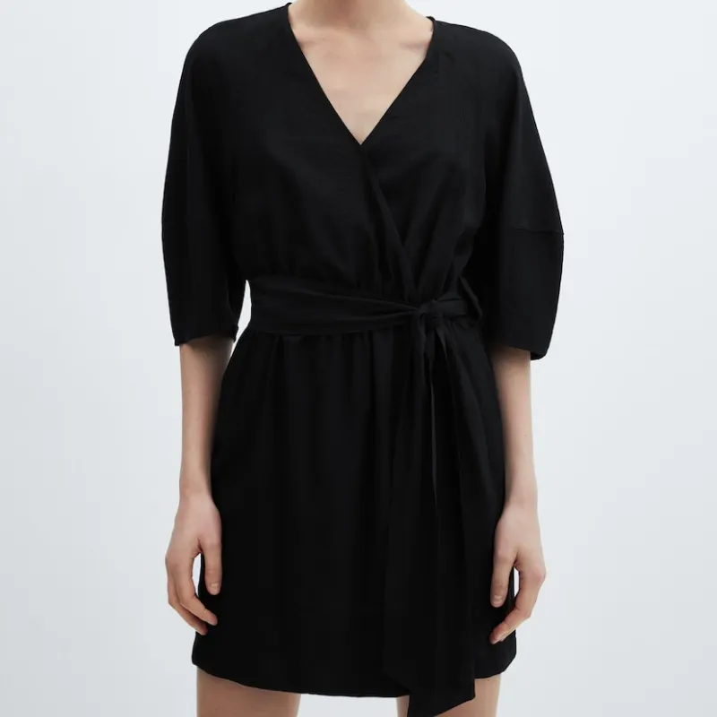 Vestido cruzado lazo