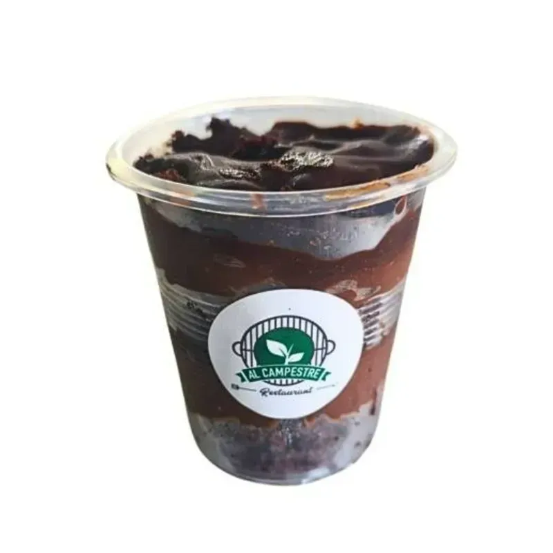 Vaso de Brownies y Crema de Chocolate