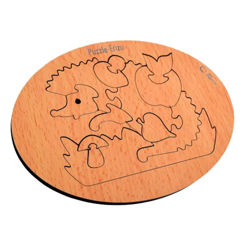 Juego de encastre Erizo en  madera.
