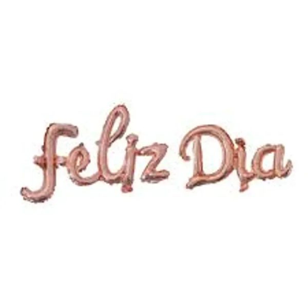 ‼️Cartel de globos - Feliz Día‼️ Rosa viejo