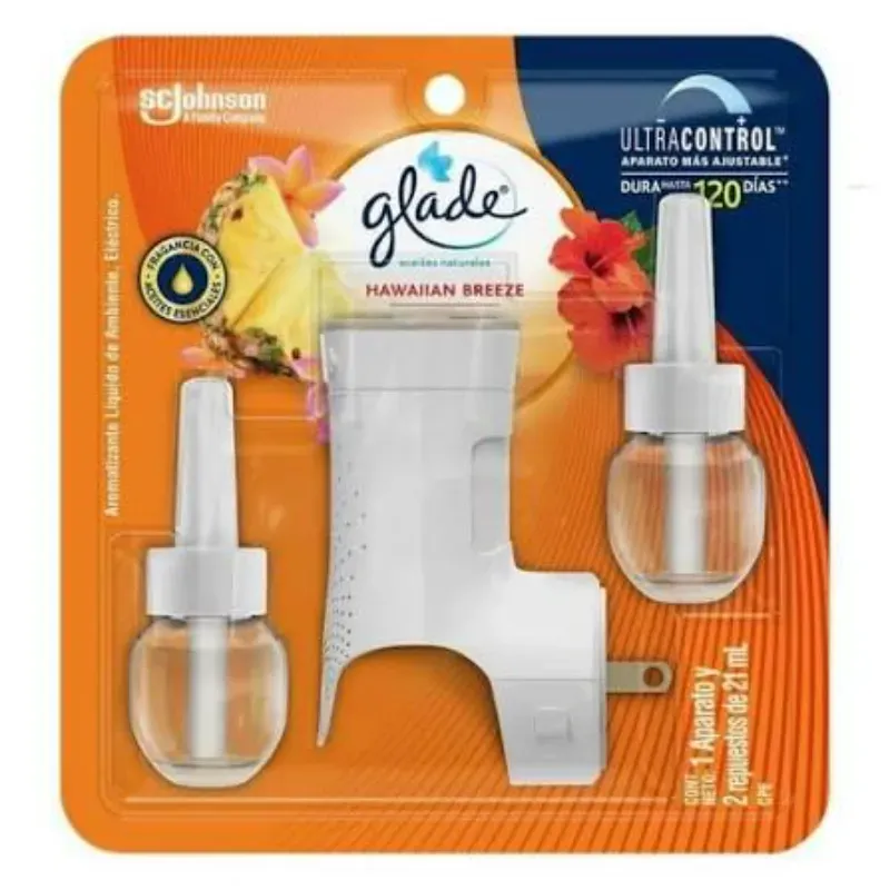 Glade PlugIns Hawaiian Breeze – Kit con 1 difusor + 2 repuestos de aceite perfumado