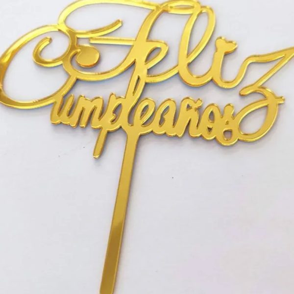 Topper acrílico Feliz Cumpleaños