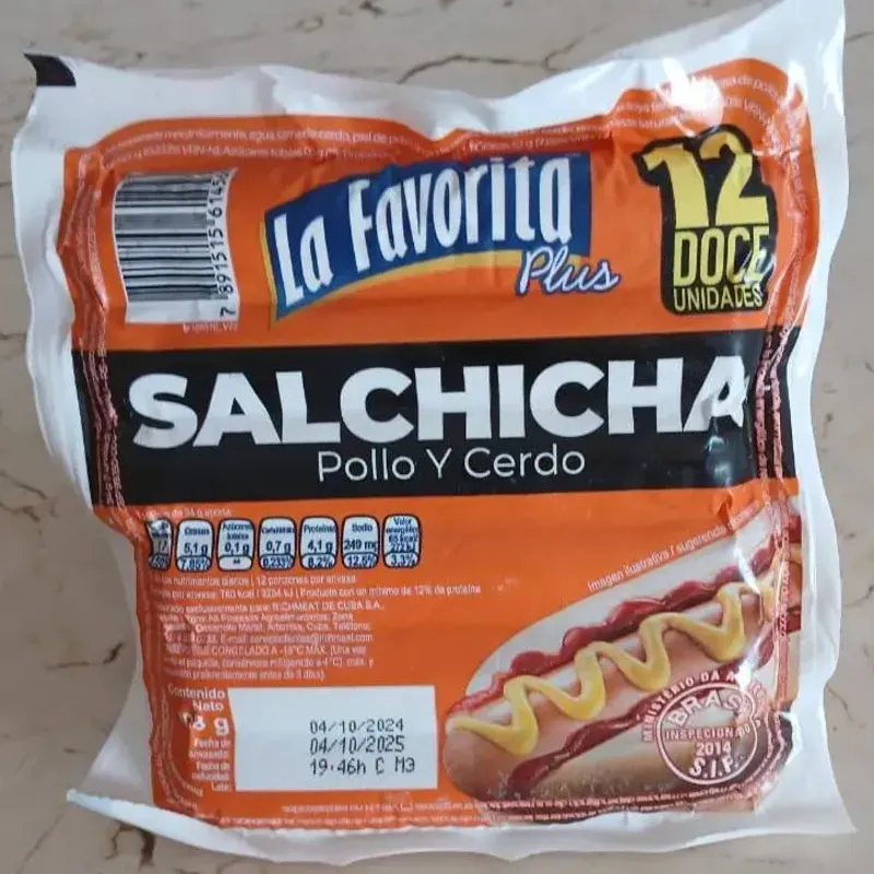 Salchichas de Pollo y Cerdo LA FAVORITA