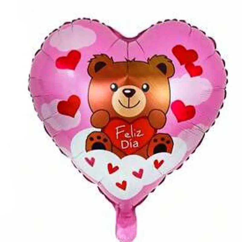 Globo de corazón con diseño de 18" 05