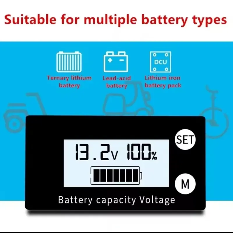 Indicador de Capacidad de Batería DC 8V–100V (Modelo 6133A)
