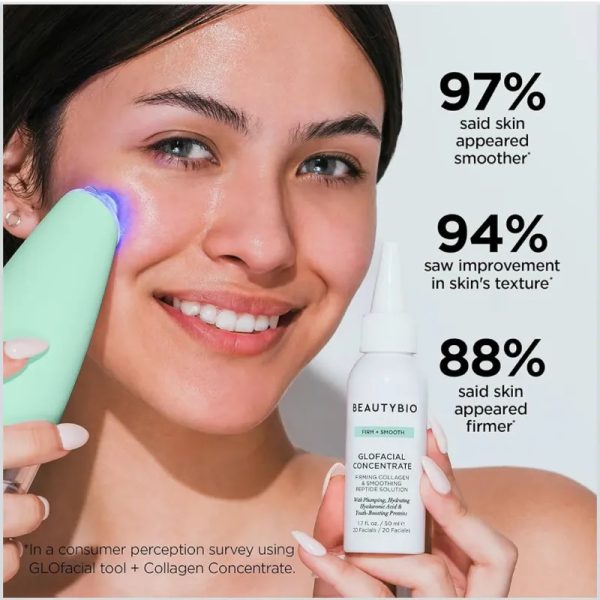 BeautyBio GLOfacial Hydro-Infusion Deep Pore Cleansing + Blue LED Clarifying Set: Herramienta + Concentrado