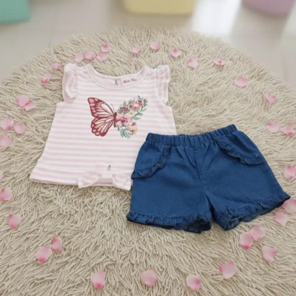 Conjunto de blusa c/lazo y short