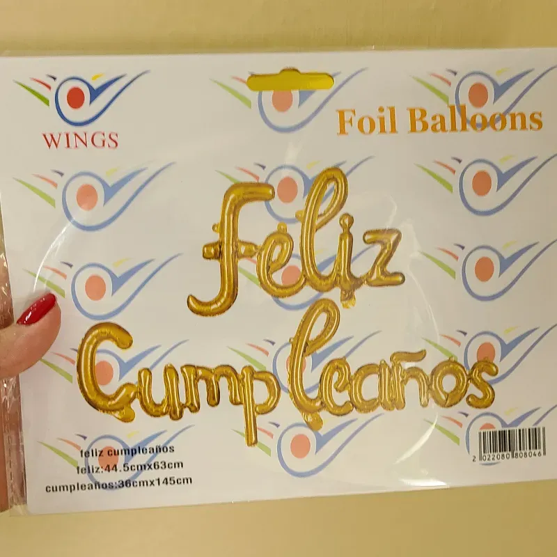 Cartel de globo feliz cumpleaños