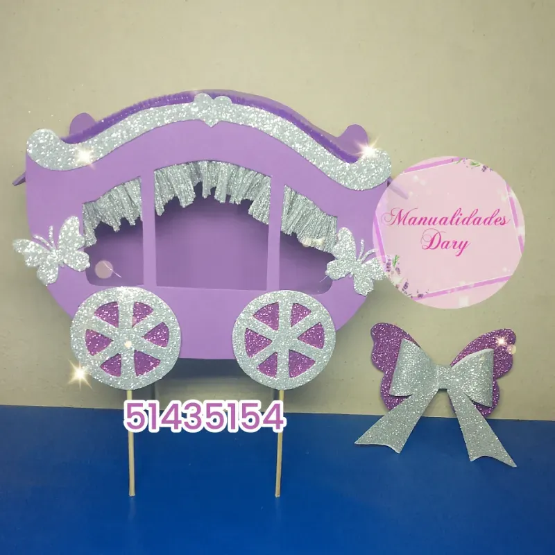 Topper Carruaje 3D y lazo