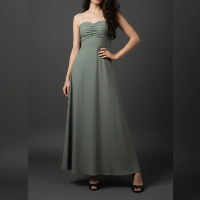 Vestido largo escote corazón