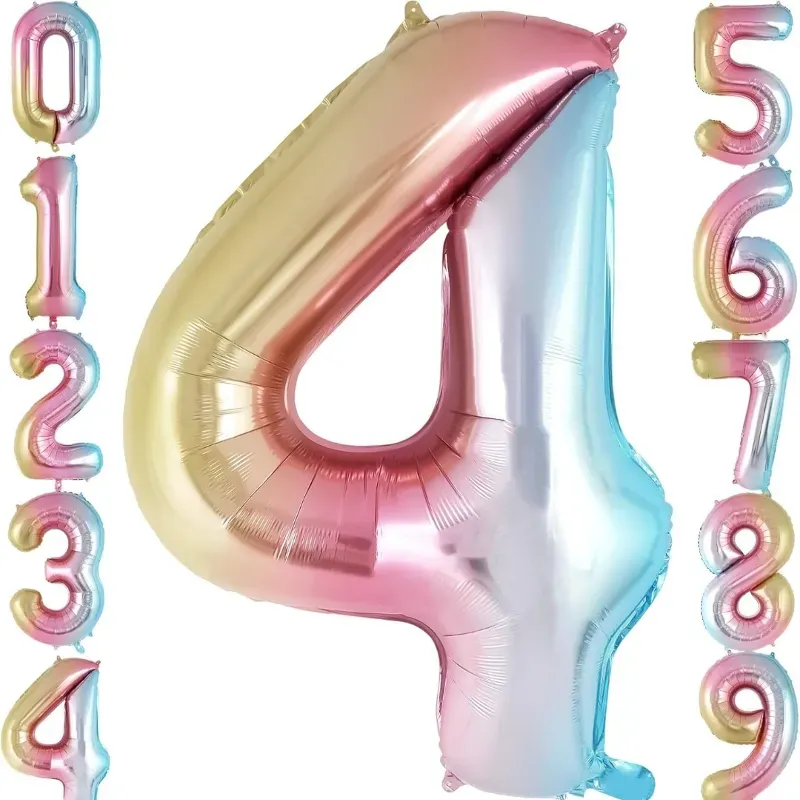 Globo foil número 4 tornasol