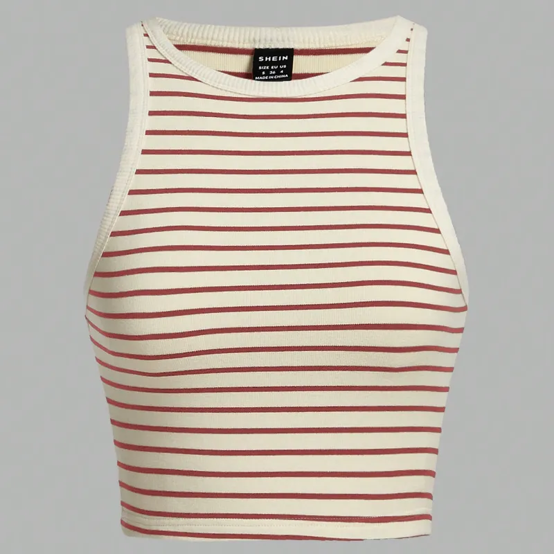 Top de rayas rojas