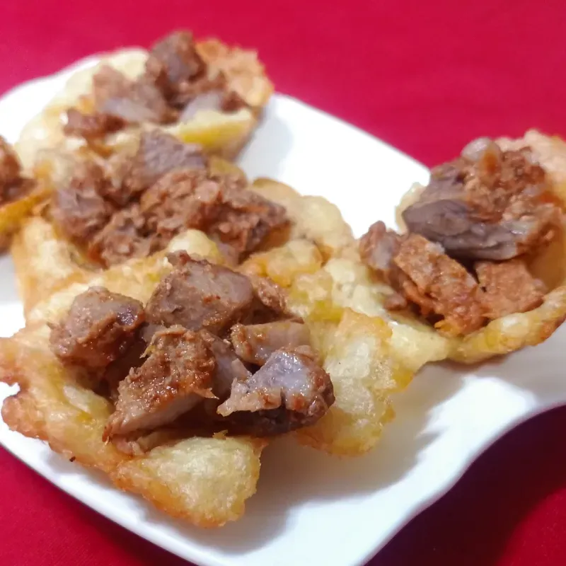 Tachinos rellenos con carne de cerdo