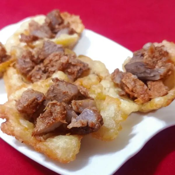 Tachinos rellenos con carne de cerdo