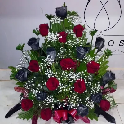 Arreglos con rosas en esponjas