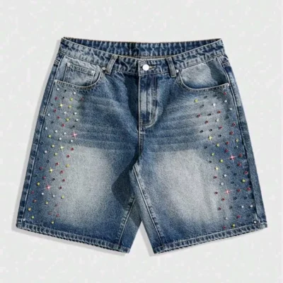 Shorts mezclilla de brillo