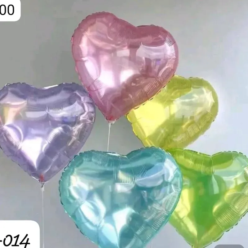 014 Globos plateado con forma de corazones