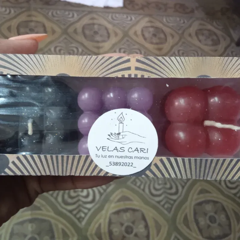 Estuche de 3 velas de cubos y Rubick