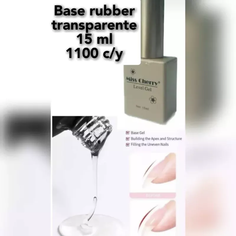 Base rubber transparente 15 ml Miss Cherry
