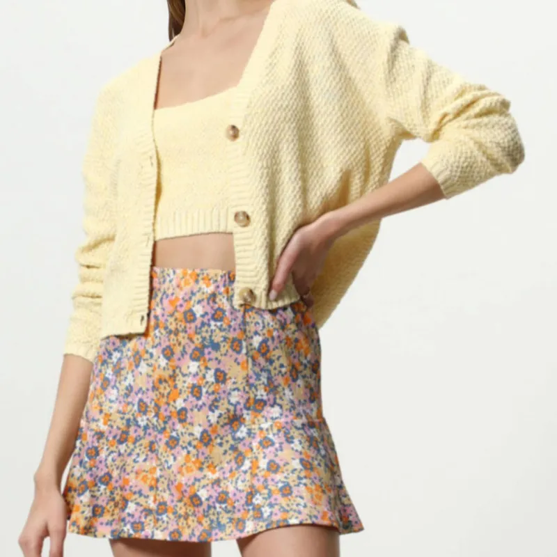 Saya Estampada Flores Azules