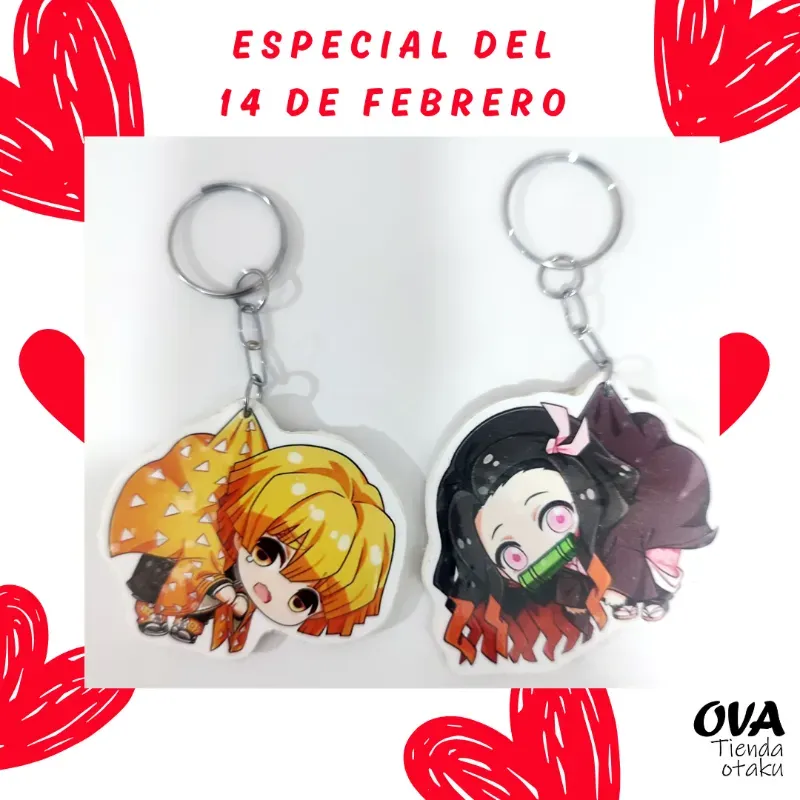 ⚡ Pareja de llaveros Nezuko + Zenitsu (Kimetsu no Yaiba)