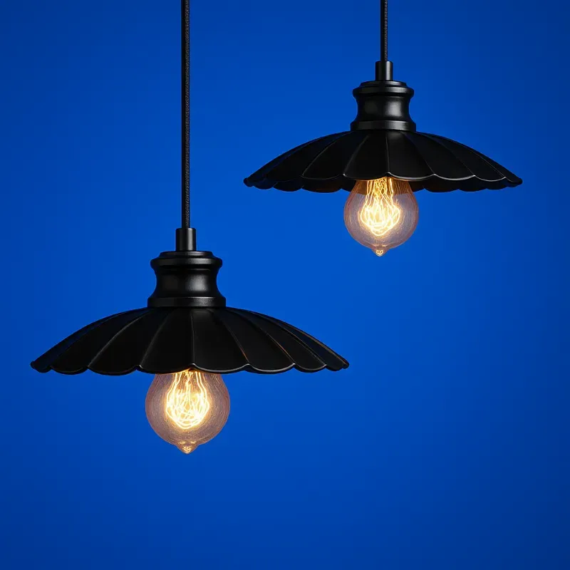IMAGE-Lámpara colgante de estilo creativo nórdico en forma de paraguas, hoja de loto, estilo industrial, lámpara personalizada, para cafetería, restaurante de arte, comedor, bar