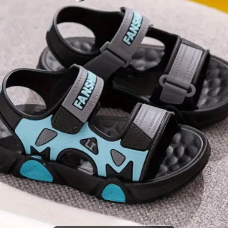 SANDALIA NIÑO NEGRA Y AZUL