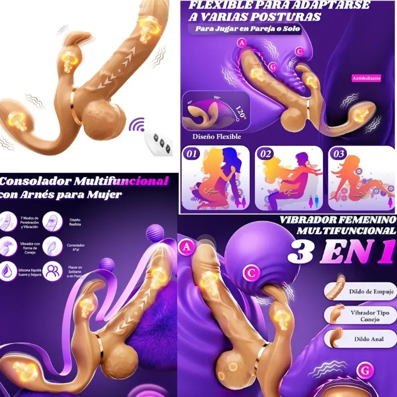 Vibrador femenino multifuncional 3 en 1