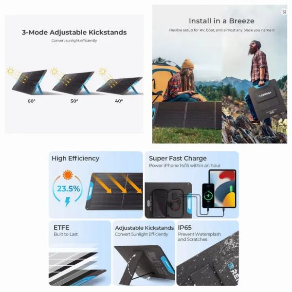 Panel solar portátil renogy 200W $ 350 usd