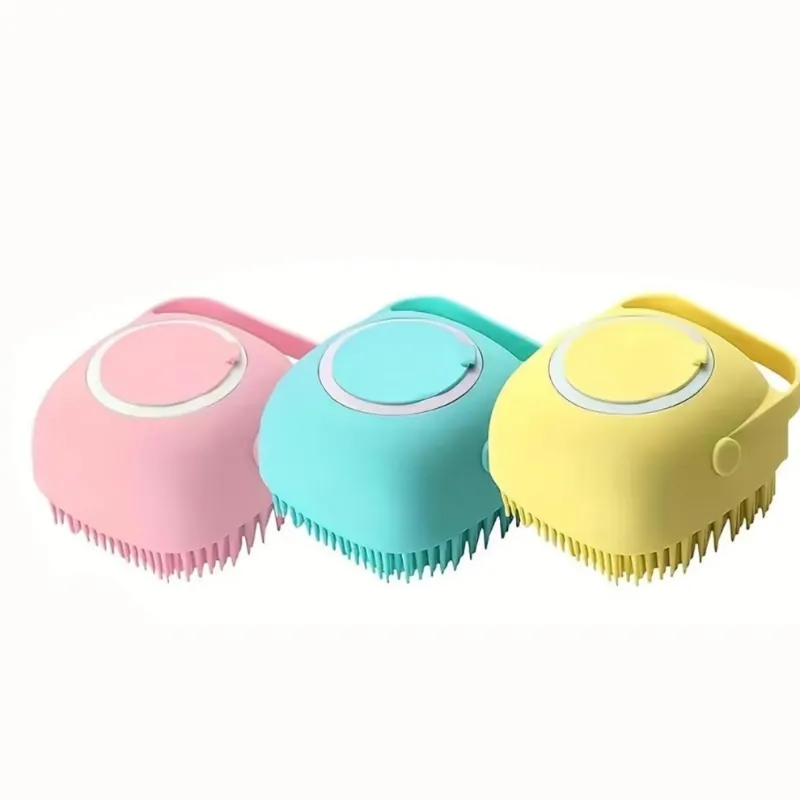 Cepillo Esponja De Silicona Porta Jabon Baño Perros Y Gatos