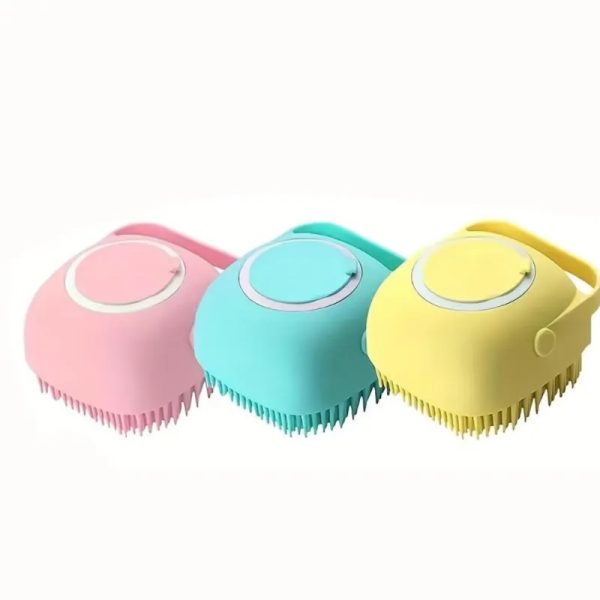 Cepillo Esponja De Silicona Porta Jabon Baño Perros Y Gatos