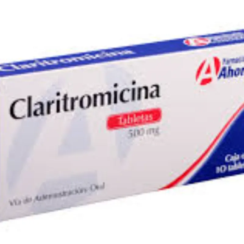 Claritromicina de 500 mg de 10 Tabletas