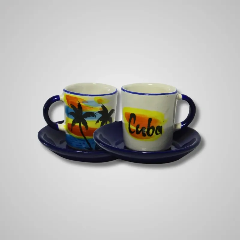 Taza Larga Amanecer/ Platillo Azul