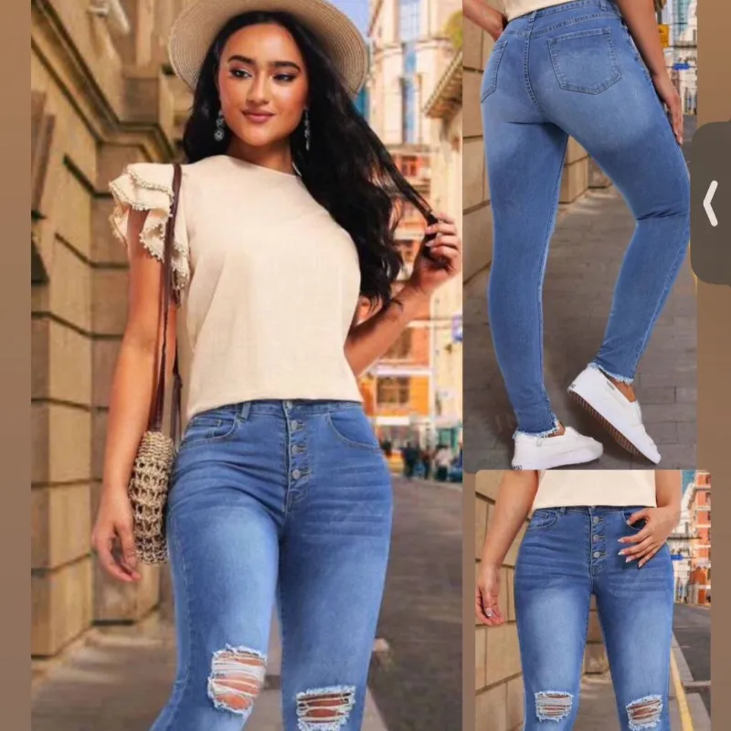 Jean roto en rodillas