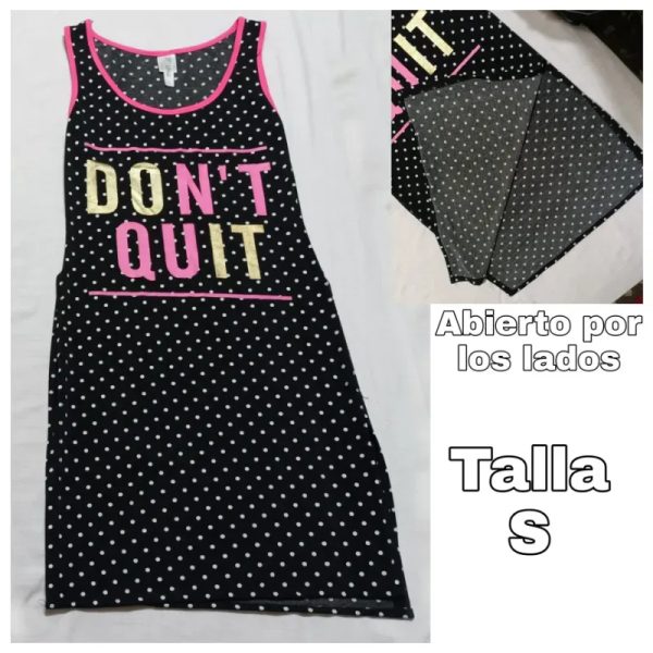 Vestido de tirantes, negro con lunares