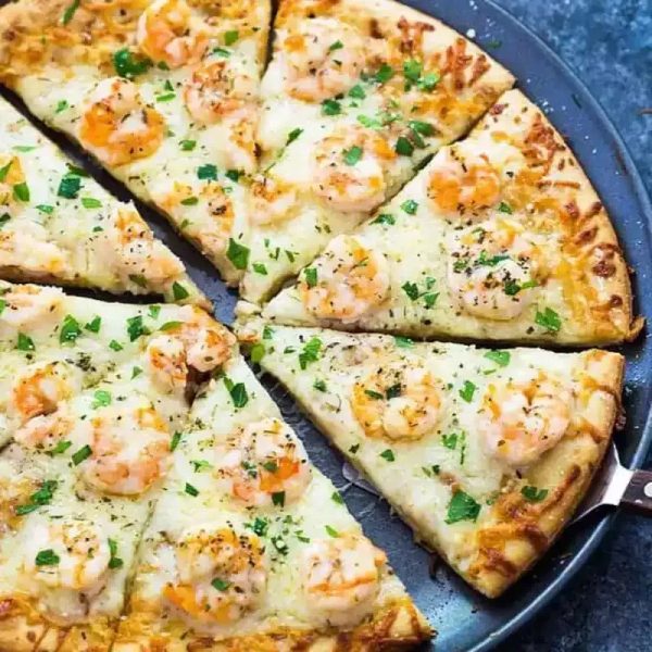 Pizza c/ Camarones y Queso Gouda