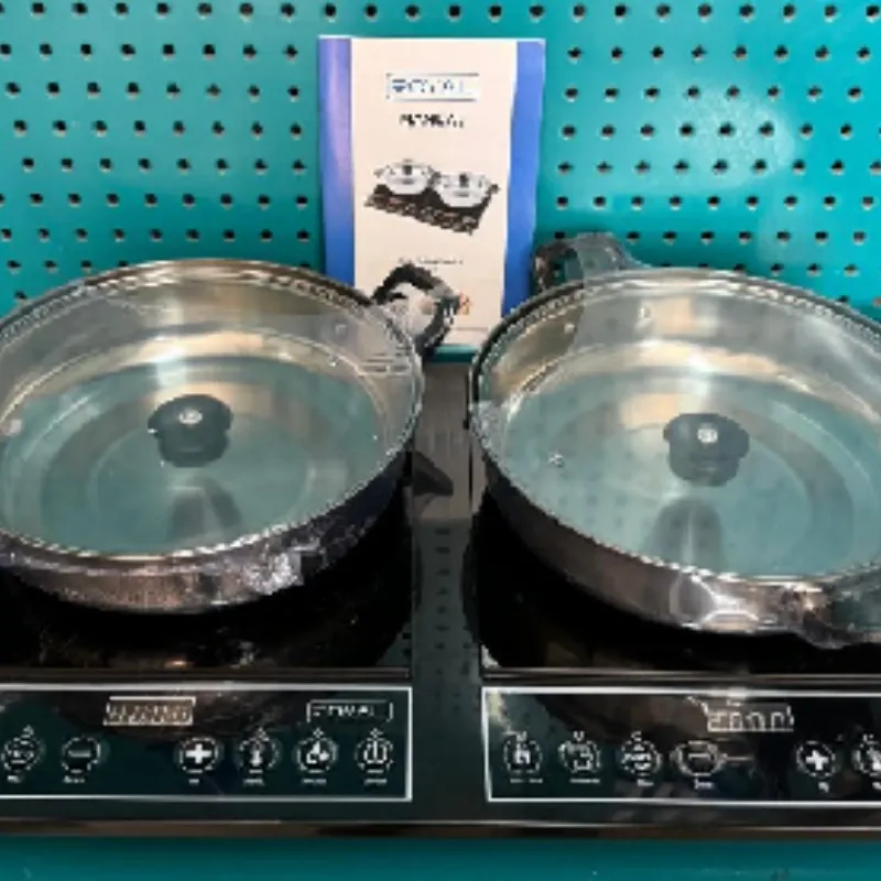 FOGÓN DE INDUCCIÓN DE 2 HORNILLAS CON 2 CAZUELAS MARCA ROYAL REF: REI1700