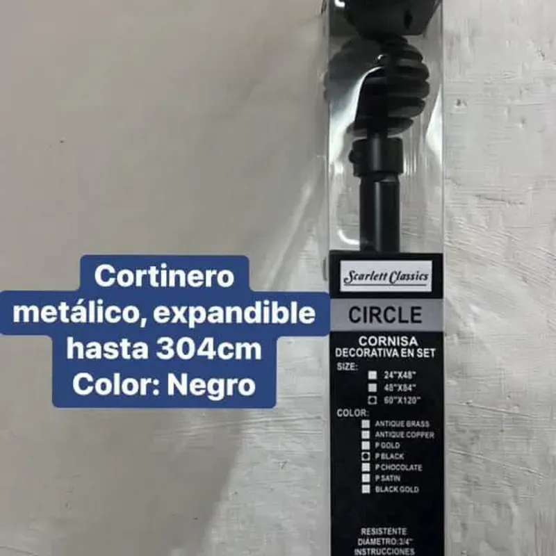Cortineros metálicos expansibles hasta 3 metros