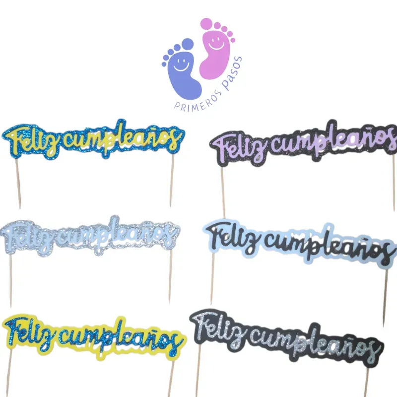 Topper para cake "Feliz Cumpleaños"