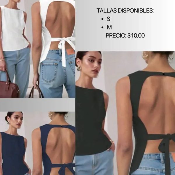 Blusa de espalda afuera con lazo