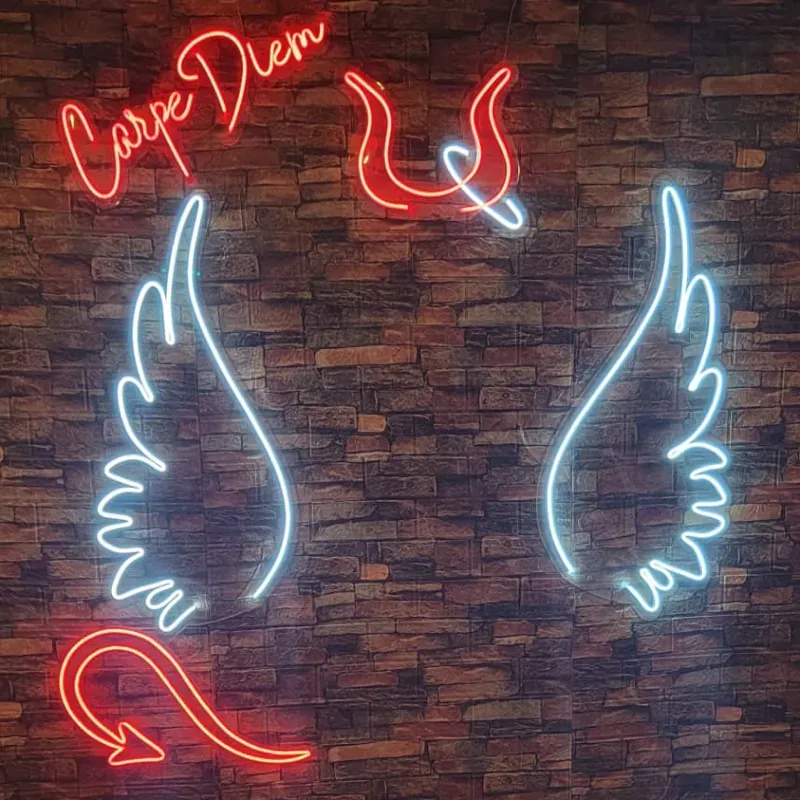 Cartel neon set de fotografías